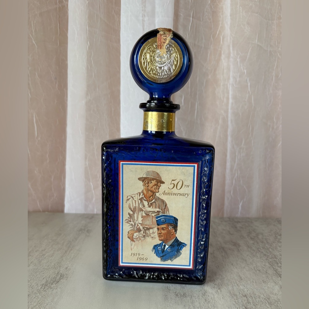 J.W. Dant American Legion 50th Anniversary Commemorative Empty Bourbon Bottle